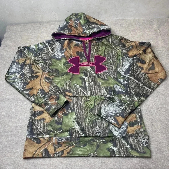 Under Armour Mossy Oak Loose Camouflage Purple Hoodie Women’s size Small - Picture 9 of 9